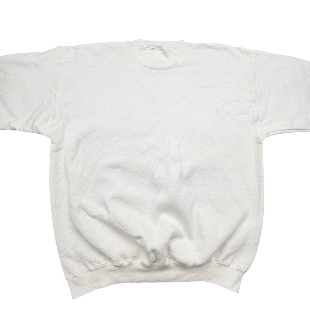 Santee Sweatshirt Mens Large White  Vintage Crewneck Made in USA Fleece